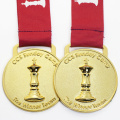 Diseño barato al por mayor su propia aleación de zinc en blanco 3D Gold Award Marathon Running Custom Metal Sport Medal